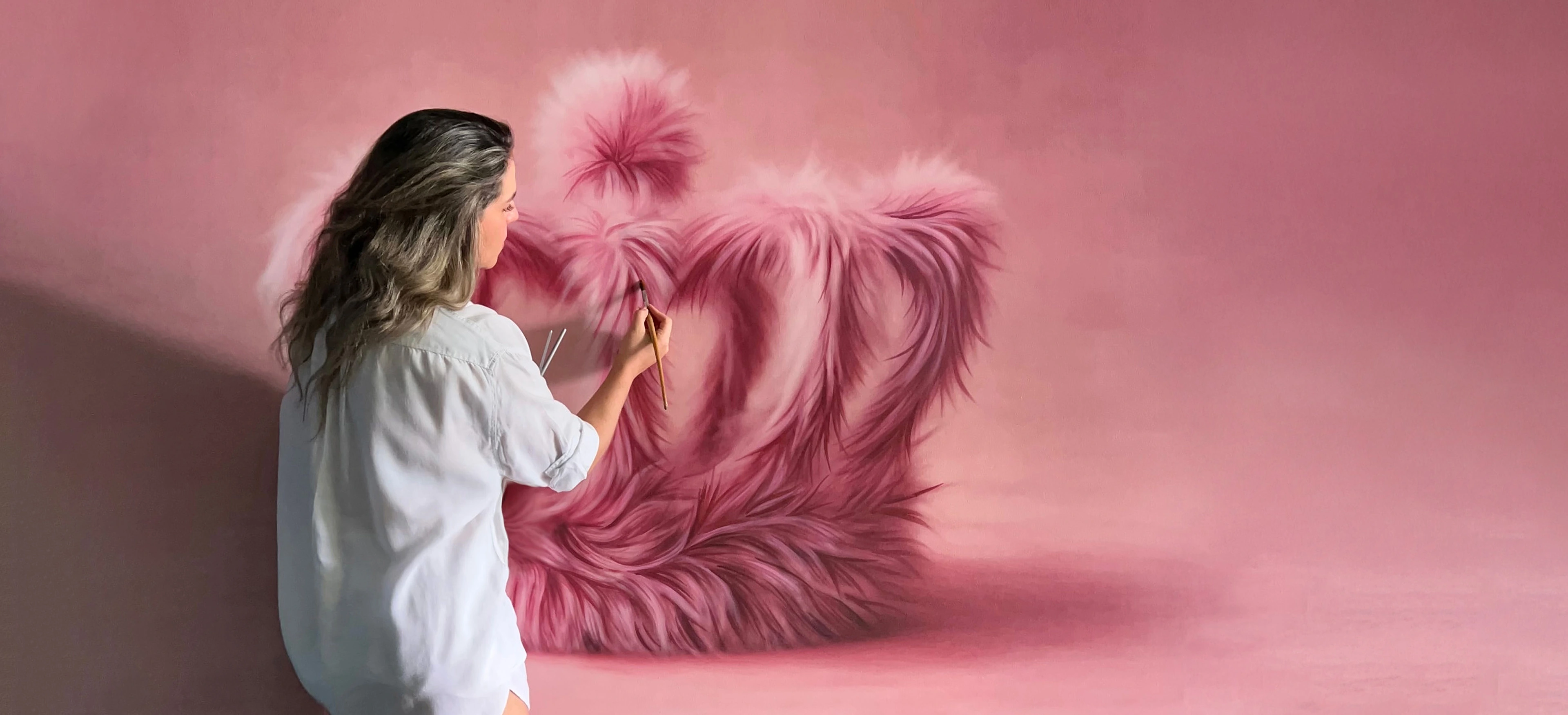 MaCa Vivas pintando una Fluffy Crown